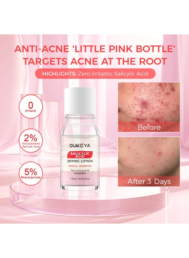 OUKEYA 2% Salicylic Acid Acne Water, Oil Control, Repair, Fade Acne Scars, Delicate Skin 10ml - Image 5